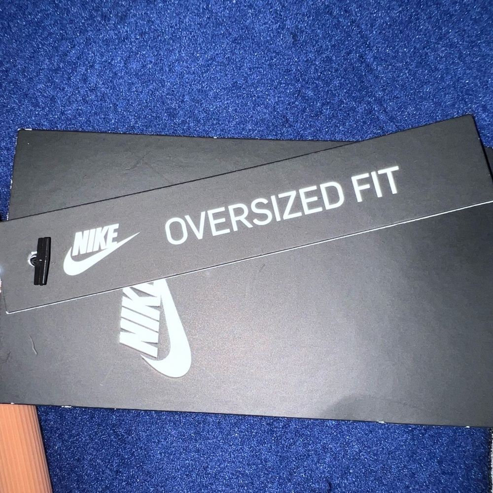 Nike Fleece Jacket Swoosh Sherpa Midnight Navy Oversized Women’s Medium - Picture 14 of 16